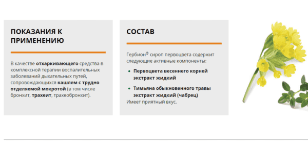 Гербион від вологого кашлю: інструкція по застосуванню препарату